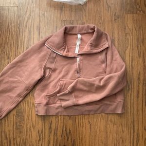 Lululemon 1/2 zip oversized scuba pink savannah